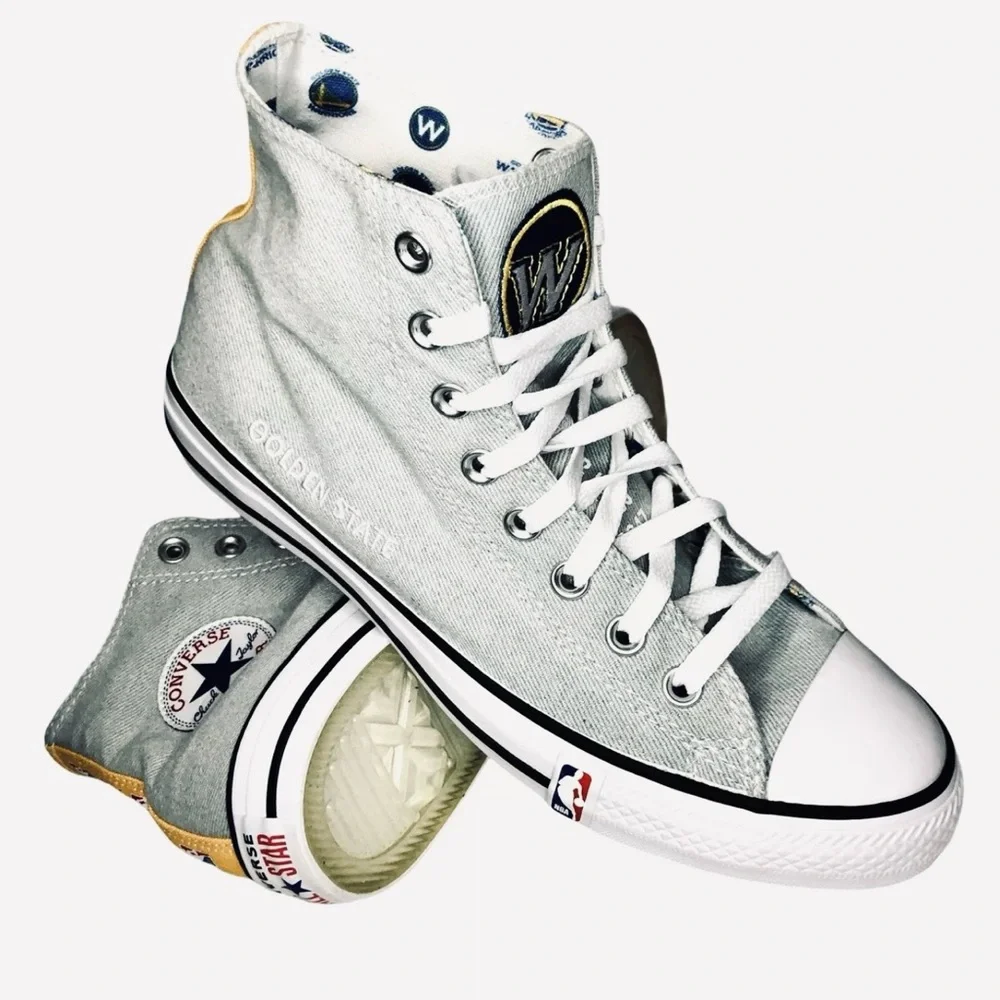 Converse Mens Warriors Golden State Chucks CTAS Hi Top NBA Custom Size 7.5